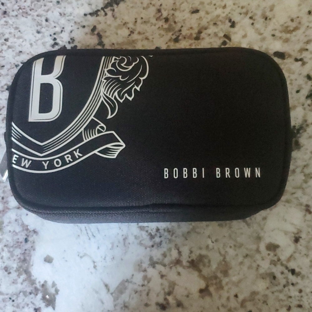 NEW Bobbi Brown Canvas Black & White Travel  Cosmetic Makeup Case